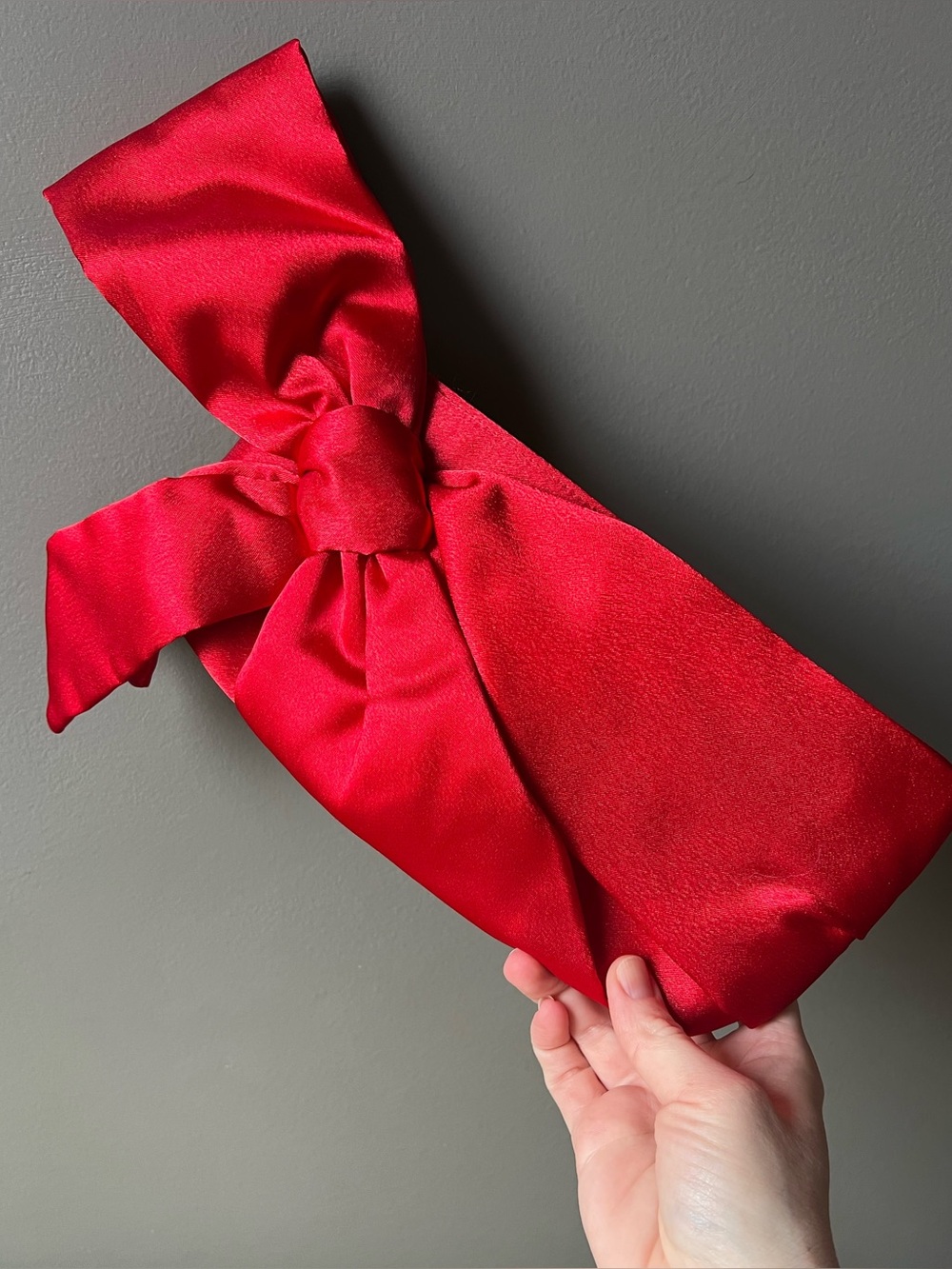 Red Satin Bow Clutch